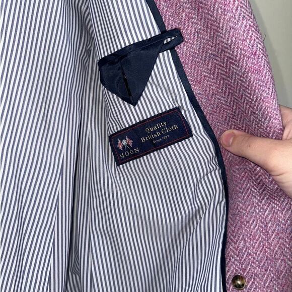 J.Crew Bristol Double-Breasted Blazer Moon Wool Lavender Herringbone Size 00 - Picture 6 of 7